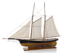 A FINE AND ORIGINAL POND MODEL FOR THE CUTTER YACHT 'STELLA', CIRCA 1860