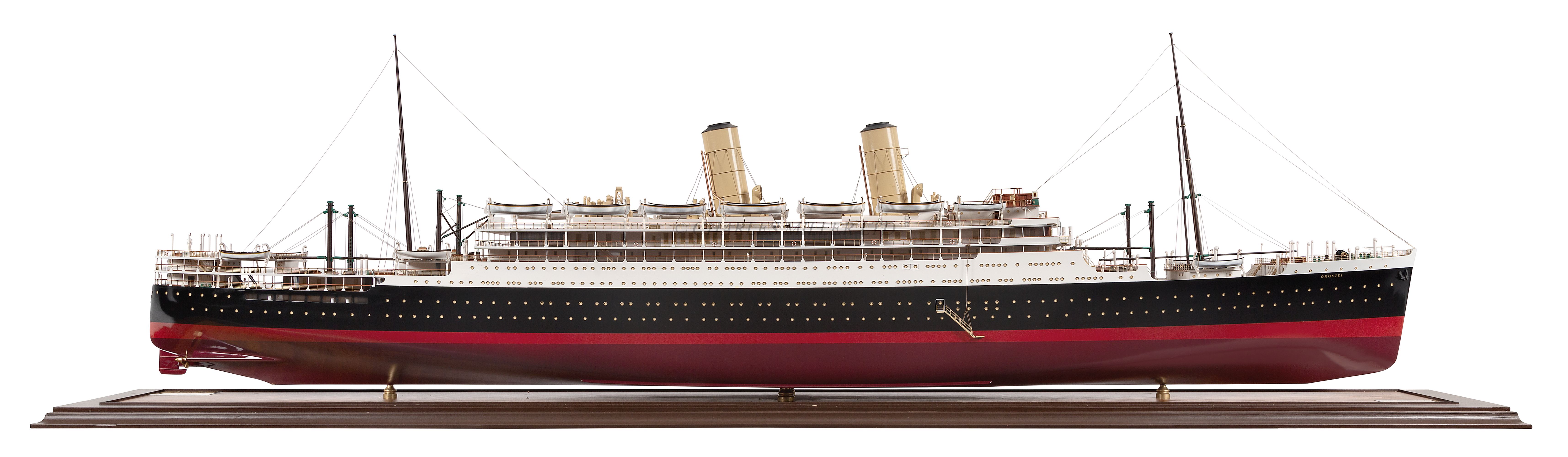 A FINE BUILDER'S-STYLE MODEL FOR THE R.M.S. 'ORONTES', ORIGINALLY BUILT BY VICKERS-ARMSTRONG FOR