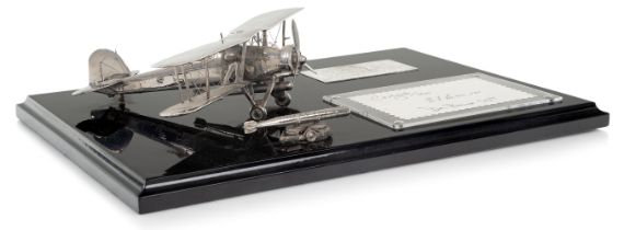 A MODERN SILVER MODEL OF A FAIREY SWORDFISH COMMEMORATING THE ATTACK ON 'SCHARNHORST' 12TH FEBRUARY