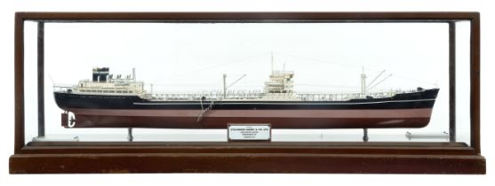 A SMALL BUILDER'S BOARDROOM MODEL FOR THE TANKER M.V. ALAN EVELYN BUILT BY FURNESS SHIPBUILDING CO.