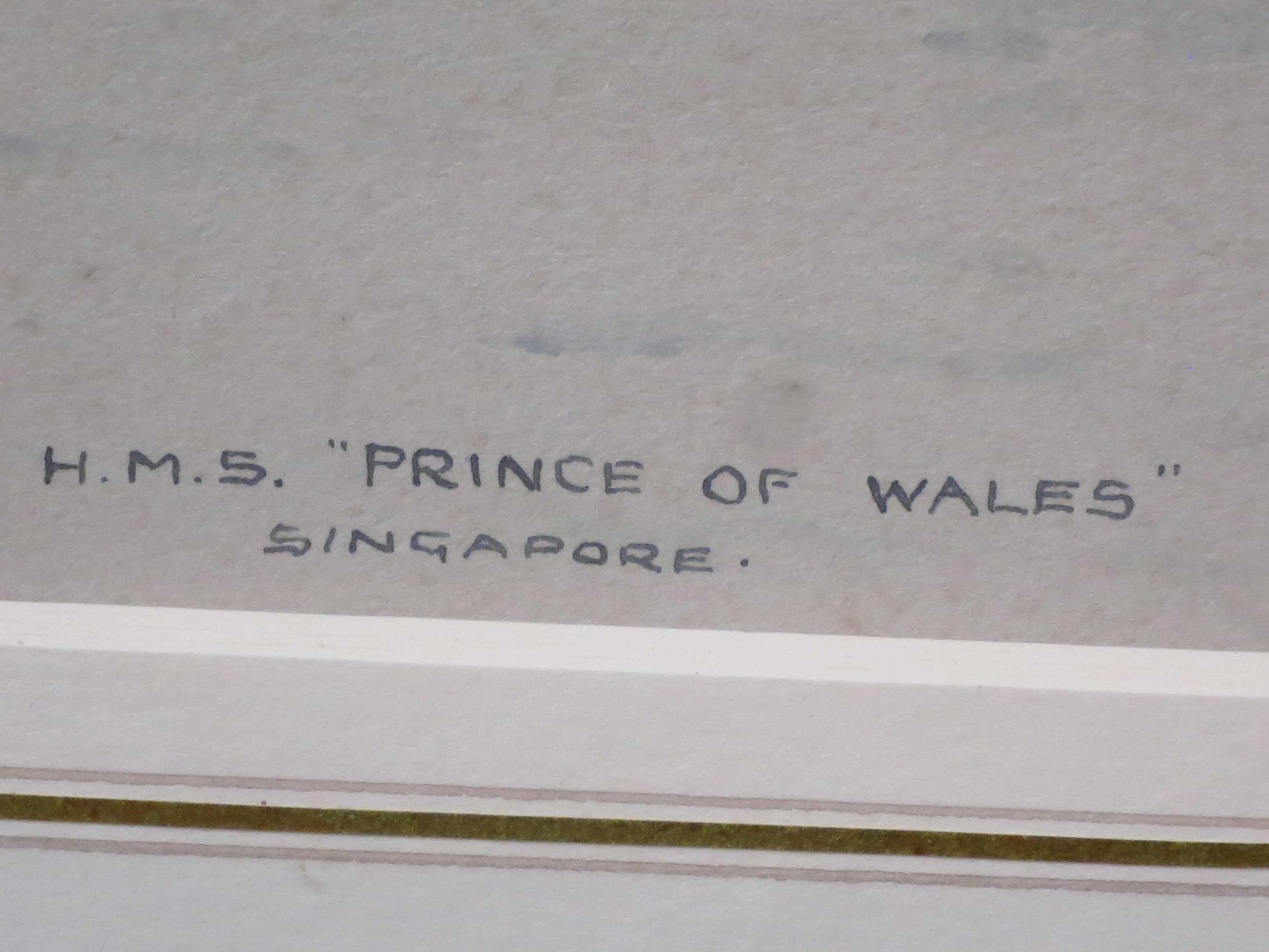 δ ERIC TUFNELL (BRITISH, 1888-1978) - H.M.S. 'PRINCE OF WALES' IN SINGAPORE 1941 - Image 6 of 14