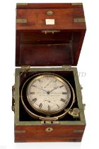 Ø AN EIGHT-DAY MARINE CHRONOMETER PROBABLY BY R.&W. ROSKELL AND RETAILED BY J.G. FAIERS LONDON,