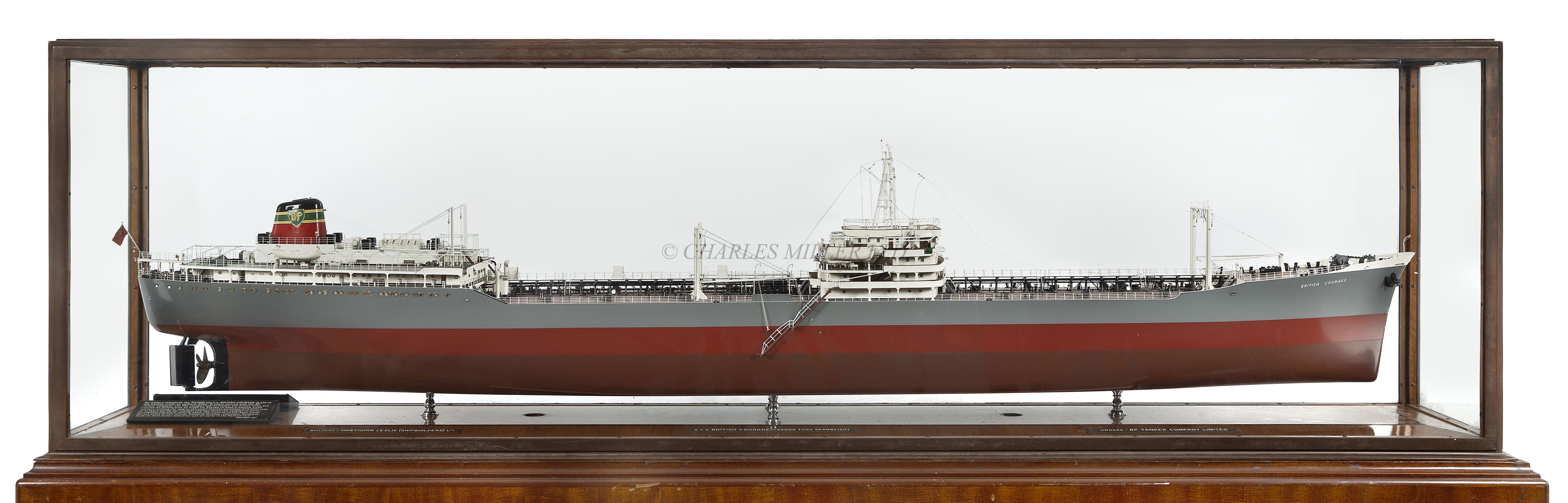 A BUILDER'S MODEL FOR THE TANKER S.S. 'BRITISH COURAGE', BUILT FOR BP BY HAWTHORN LESLIE, 1957