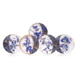 INMAN & INTERNATIONAL STEAM SHIP CO.: FIVE 'IMARI' PATTERN PORCELAIN DINNER PLATES BY DOULTON OF