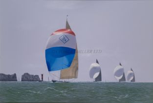 δ JAMES MILLER (BRITISH, B. 1962) - 'VELSHEDA' LEADS THE FLEET THE SOLENT J CLASS REGATTA, 2012