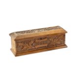 A PEN BOX MADE FROM TIMBER RECOVERED FROM H.M.S 'FOUDROYANT'