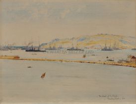 CHARLES EDWARD DIXON (BRITISH, 1872-1934) - THE FLEET AT PORTLAND, 1912