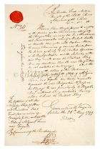 AN AUTOGRAPH VICTUALLING ORDER FROM NELSON, 1799