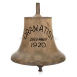 THE MAIN SHIP'S BELL FROM THE HARRISON LINE S.S. 'DRAMATIST', 1920