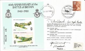 WW2 BOB fighter pilots Jan Zumbach 303 sqn, T E Hubbard 601 sqn signed 40th ann BOB cover. Single