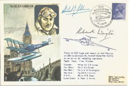 WW2 BOB fighter pilot Robert Wright signed Alan Cobham cover also signed by Michael Cobham. Single