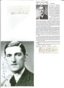 WW2 BOB fighter pilot Robert Barber 46 sqn signed photo and 2 signature pieces with biography info