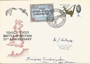 WW2 BOB fighter pilots Zbigniew Kustrzynski 607 sqn signed 25th ann Polish BOB cover. Single