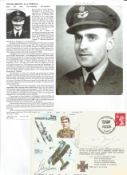 WW2 BOB fighter pilots Victor De La Perelle, J Duart 219 sqn signed Edward Mannock VC cover with