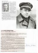 WW2 BOB fighter pilot Jack Venn 236 sqn signature piece with biography info fixed to A4 page. Single