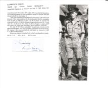 WW2 BOB fighter pilot Lawrence Dixon 600 sqn signature piece with biography info fixed to A4 page.