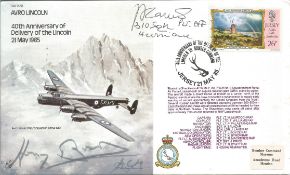 WW2 BOB fighter pilot Josef Hanus 310 sqn, ACM Harry Broadhurst signed Avro Lincoln bomber cover.