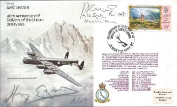 WW2 BOB fighter pilot Josef Hanus 310 sqn, ACM Harry Broadhurst signed Avro Lincoln bomber cover.