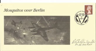 WW2 BOB fighter pilot Robert Dalton 604 sqn signed Mosquitos over Berlin cover. Single vendor Battle