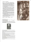 WW2 BOB fighter pilot David Roberts 609 sqn signed photo with biography info fixed to A4 page.