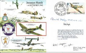WW2 BOB fighter pilot H A V Hogan 501 sqn signed 50th ann BOB cover. Single vendor Battle of Britain