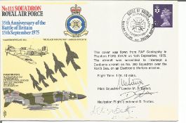 WW2 BOB fighter pilot Arthur Aslett 235 sqn signed 111 sqn cover. Single vendor Battle of Britain