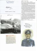 WW2 BOB fighter pilot Robert Kings 238 sqn 2 signature pieces with biography info fixed to A4