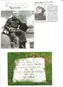 WW2 BOB fighter pilot Le Roy du Vivier, Daniel 43 sqn signature piece with biography info fixed to