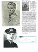 WW2 BOB fighter pilot Petrus Hugo 615 sqn signed photo and signature piece with biography info fixed