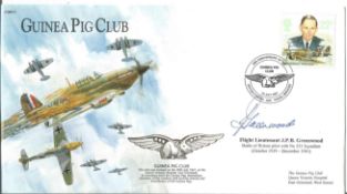 WW2 BOB fighter pilot John Greenwood 253 sqn signed Guinea Pig Club cover with biography info