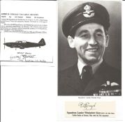 WW2 BOB fighter pilot Wladyslaw Gnys 302 sqn signature fixed to portrait card. Single vendor