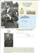 WW2 BOB fighter pilot Henry Eles 263 sqn 2 signatures# piece with biography info fixed to A4 page.