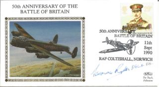 WW2 BOB fighter pilot Norman Ryder 41 sqn signed 50th ann BOB cover. Single vendor Battle of Britain