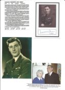 WW2 BOB fighter pilot Desmond Sheen 72 sqn signature piece with biography info fixed to A4 page.