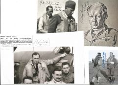 WW2 BOB fighter pilots signed photos and signature piece, Joseph Savill, R G Kellett, R L Earp, R
