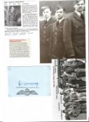 WW2 BOB fighter pilot John Hemingway 85 sqn signature piece with biography info fixed to A4 page.
