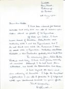 WW2 BOB fighter pilot Robert Rutter 73 sqn hand written letter with ref to 213, 73, 17 sqn Billy