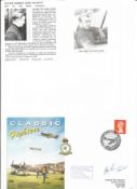 WW2 BOB fighter pilot Walter Franklin 74 sqn signed Classic fighters cover with biography info fixed