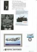WW2 BOB fighter pilot James Farmer 302 sqn signed 90th ann RAF cover with biography info fixed to A4