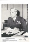 WW2 BOB fighter pilot Frederick Rosier 229 sqn signed photo with biography info fixed to A4 page.