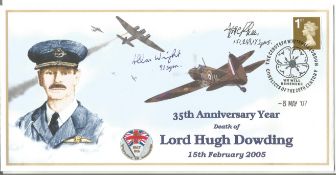 WW2 BOB fighter pilot James McPhee 151 sqn, Alan Wright 92 sqn signed Hugh Dowding cover with