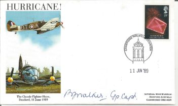 WW2 BOB fighter pilot R J Walker 71 sqn signed Hurricane cover. Single vendor Battle of Britain