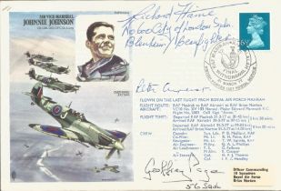 WW2 BOB fighter pilot Richard Haine 600 sqn, Peter Ayerst, Geoffrey Page 56 sqn signed Johnnie