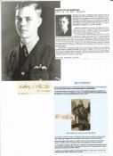 WW2 BOB fighter pilot Antony Albertini 600 sqn signature piece with biography info fixed to A4 page.