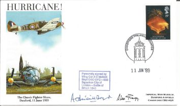 WW2 BOB fighter pilot Alex Gregg, Archie McNeil Boyd 600 sqn signed Hurricane cover. Single vendor