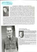 WW2 BOB fighter pilot Charles Trevena 1 RCAF sqn signature piece with biography info fixed to A4