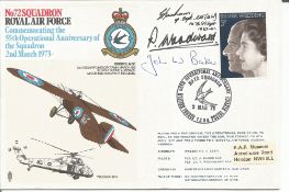 WW2 BOB fighter pilot Edward Graham 72 sqn signed 72 sqn RAF cover, flown by the RAF and signed by 2