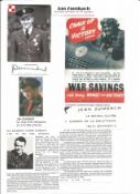 WW2 BOB fighter pilot Jan Zumbach 303 sqn signature piece with biography info fixed to A4 page.