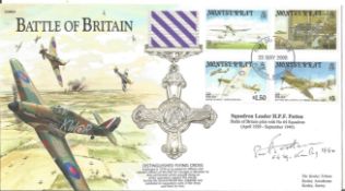 WW2 BOB fighter pilot Hubert Patten 64 sqn signed BOB FDC with biography info fixed to A4 page.