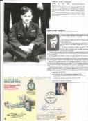 WW2 BOB fighter pilot Robert Lonsdale 46 sqn signed 17 sqn BOB cover with biography info fixed to A4